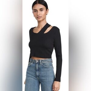 LNA Evereve Clothing Black Micah Cut‎ Out Long Sleeve Top size large